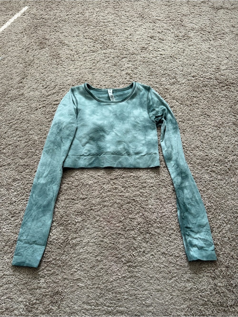 Lululemon Ebb to Street Long Sleeve Shirt Marble Dye Tidewater Teal Size 6
